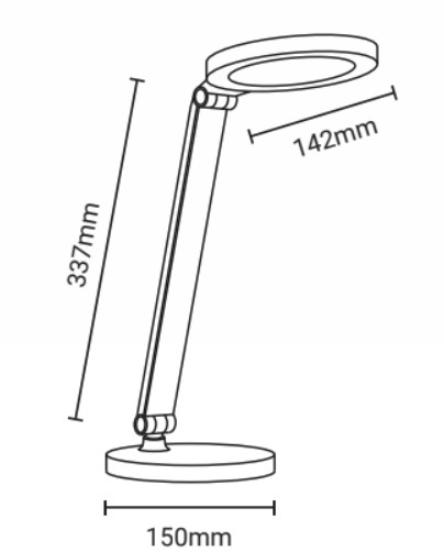 Lampe de table miroir CCT et régulable dimensions 